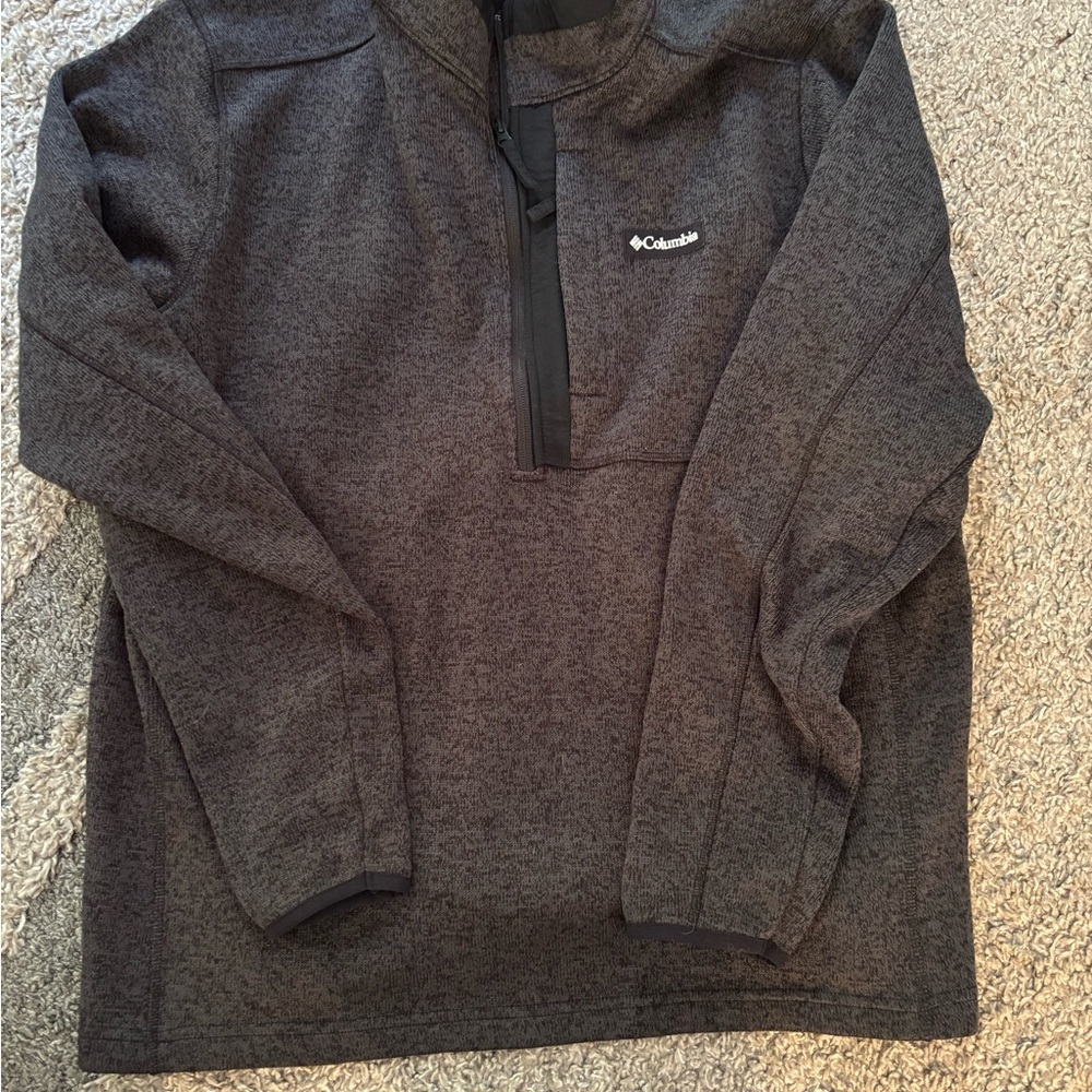 Columbia Men's Charcoal Quarter Zip-Up Sweater